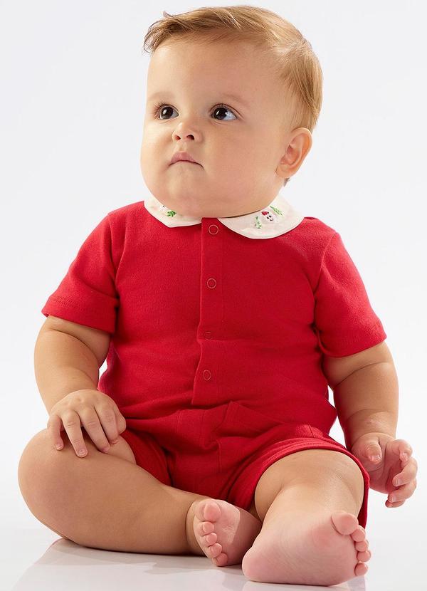 Up Baby - Macaquinho Natalino Unissex Bebê Vermelho