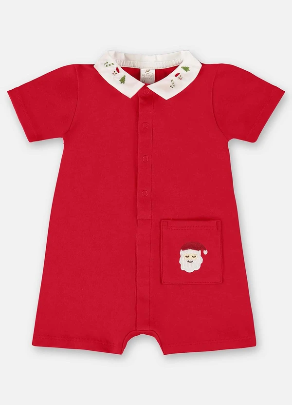 Up Baby - Macaquinho Natalino Unissex Bebê Vermelho 2