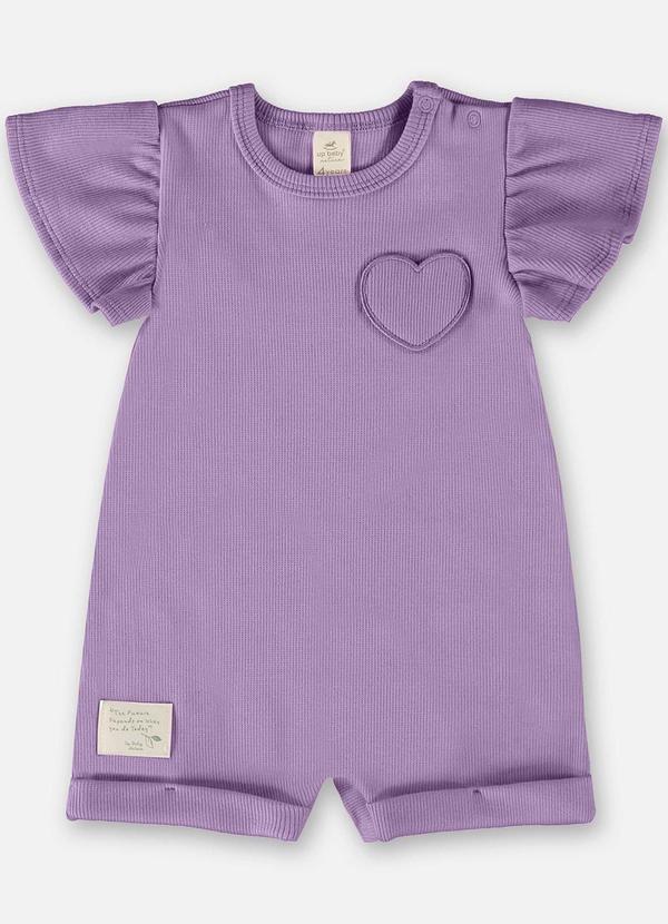 Up Baby - Macaquinho Nature para Bebê Menina Roxo