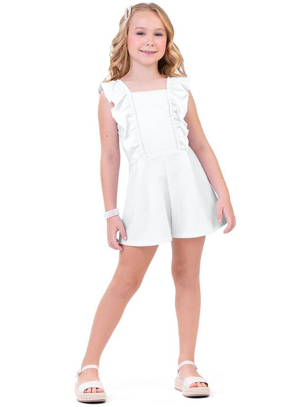 Alenice - Macaquinho Nice Season Menina Branco