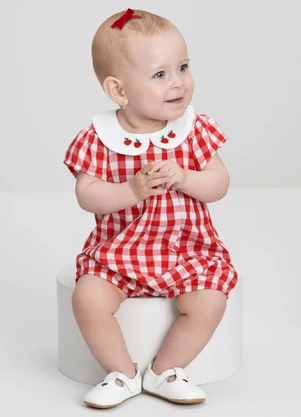 Macaquinho para Bebê com Bordado Up Baby Vermelho - UP BABY