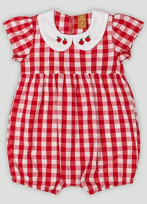Macaquinho para Bebê com Bordado Up Baby Vermelho - UP BABY