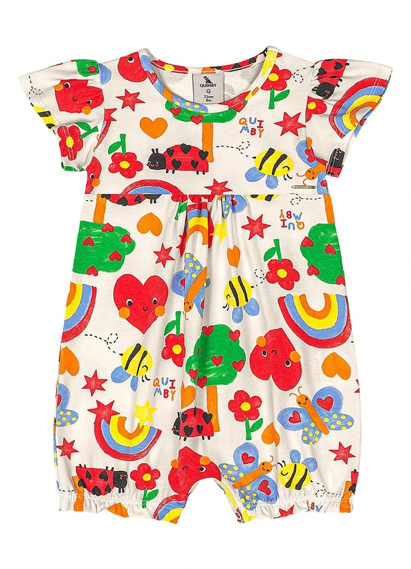 Quimby - Macaquinho para Bebê em Cotton Branco