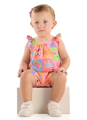 Quimby - Macaquinho para Bebê em Cotton Estampado - QUIMBY