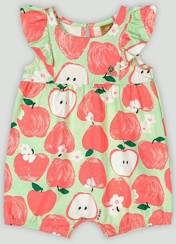 Up Baby - Macaquinho para Bebê Menina Maçã Up Baby Verde