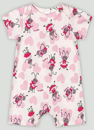 Up Baby - Macaquinho para Bebê Menina Branco - UP BABY