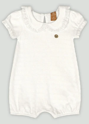Macaquinho para Bebê Menina Up Baby Branco - UP BABY