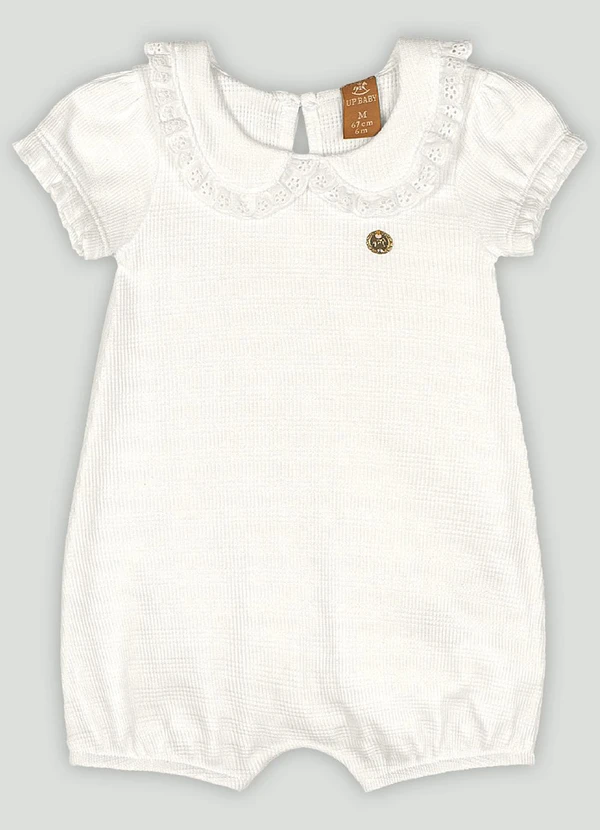 Up Baby - Macaquinho para Bebê Menina Up Baby Branco