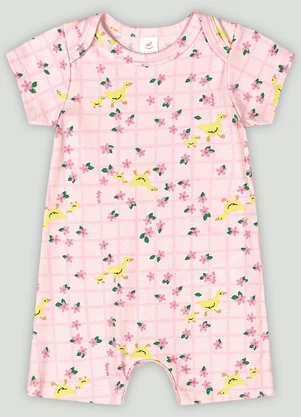 Up Baby - Macaquinho para Bebê Menina Rosa - UP BABY