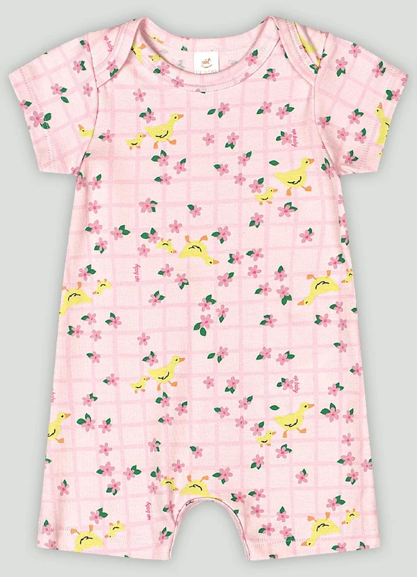Up Baby - Macaquinho para Bebê Menina Rosa