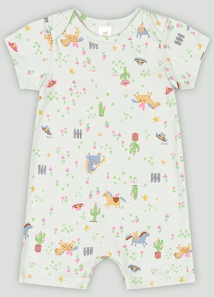 Up Baby - Macaquinho para Bebê MeninaVerde - UP BABY