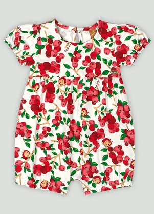 Up Baby - Macaquinho para Bebê Menina Vermelho - UP BABY