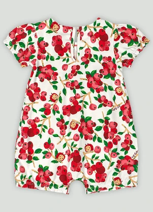 Up Baby - Macaquinho para Bebê Menina Vermelho - UP BABY