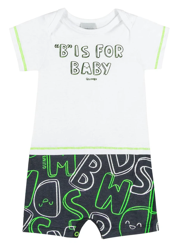 Quimby - Macaquinho Pijama para Bebê Branco 2