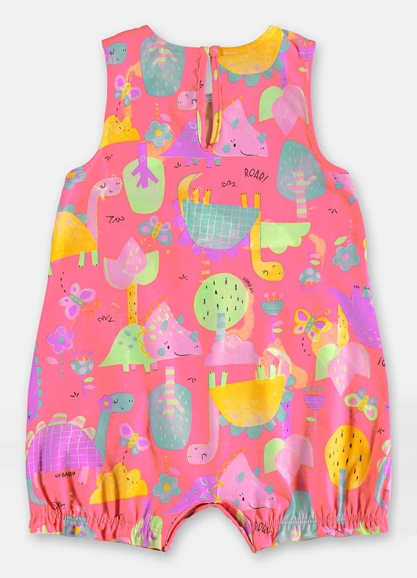 Up Baby - Macaquinho Regata Dinos Bebê Menina Rosa 3