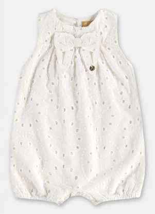 Up Baby - Macaquinho Regata Laise Laço Branco - UP BABY