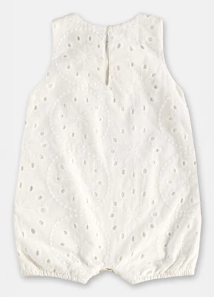Up Baby - Macaquinho Regata Laise Laço Branco - UP BABY