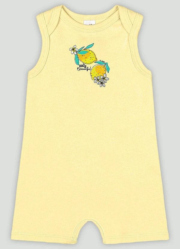 Up Baby - Macaquinho Regata para Bebê Menina Up Baby Amarelo