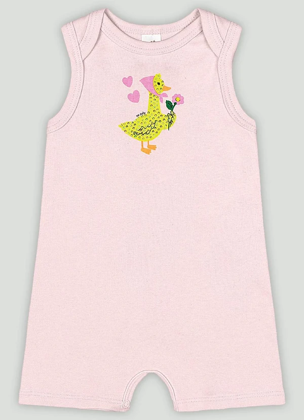 Up Baby - Macaquinho Regata para Bebê Menina Up Baby Rosa