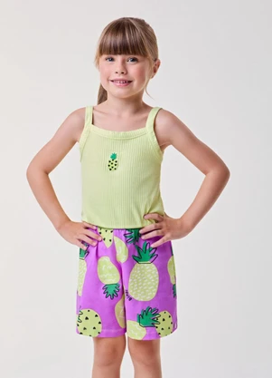 Bimbi - Macaquinho Rosa com Abacaxis Amarelo - BIMBI