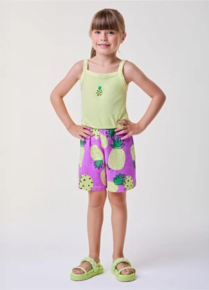 Bimbi - Macaquinho Rosa com Abacaxis Amarelo - BIMBI