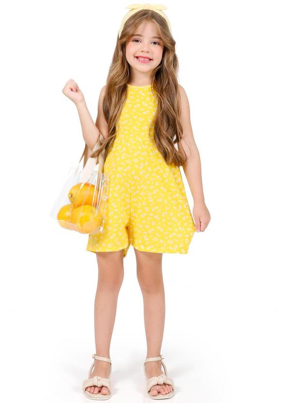 Tink Bink - Macaquinho sem Manga Estampado Amarelo