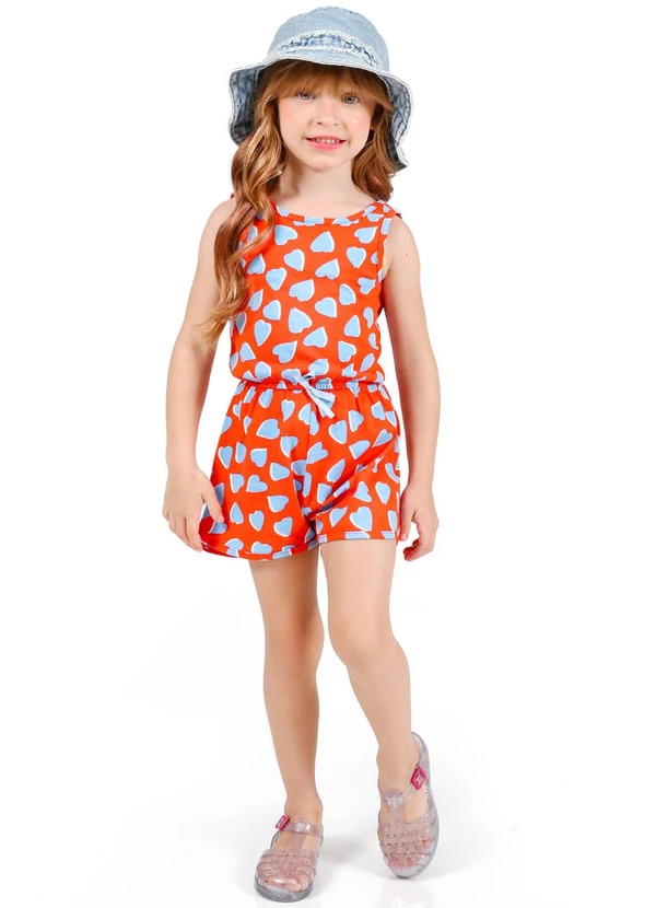 Tink Bink - Macaquinho sem Manga Estampado Vermelho