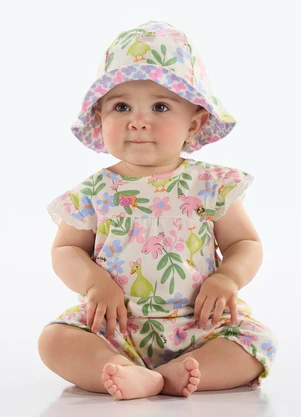 Up Baby - Macaquinho Suedine Bebê Bege - UP BABY