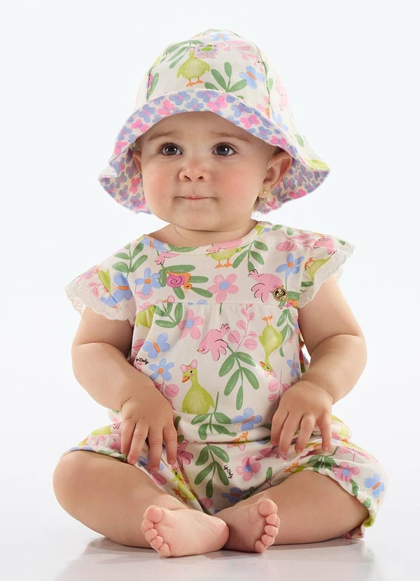 Up Baby - Macaquinho Suedine Bebê Bege