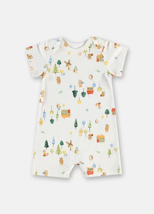 Up Baby - Macaquinho Suedine Estampado - UP BABY