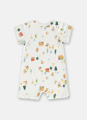 Up Baby - Macaquinho Suedine Estampado - UP BABY