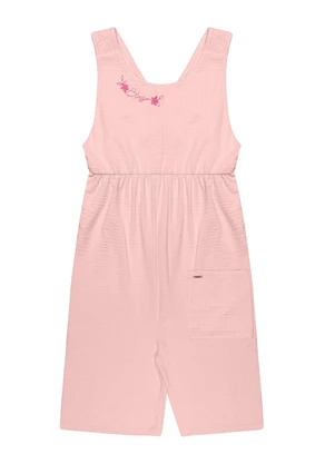 Outlet - Macaquinho Transpassado Menina Rosa  - OUTLET