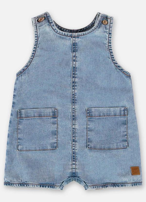 Up Baby - Macaquinho Unissex Bebê em Jeans Azul 3