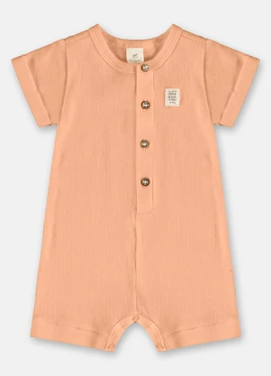 Up Baby - Macaquinho Unissex Bebê em Ribana Marrom - UP BABY