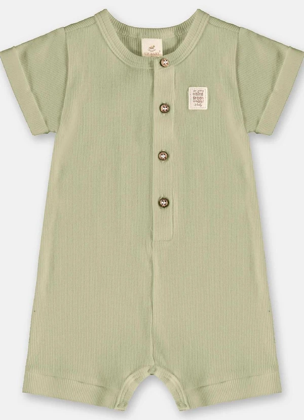 Up Baby - Macaquinho Unissex Bebê em Ribana Verde