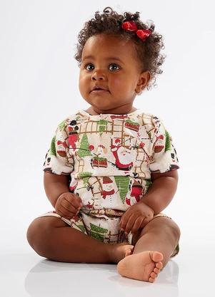 Up Baby - Macaquinho Unissex Bebê em Suedine Bege - UP BABY