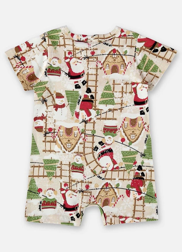 Up Baby - Macaquinho Unissex Bebê em Suedine Bege 3