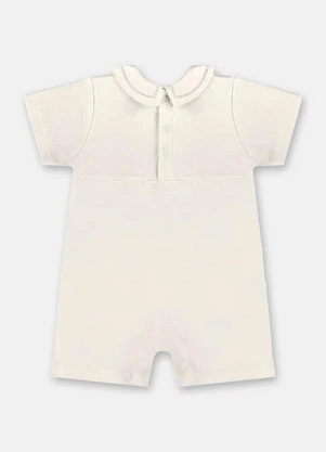 Macaquinho Unissex Bebê Suedine Up Baby Branco - UP BABY