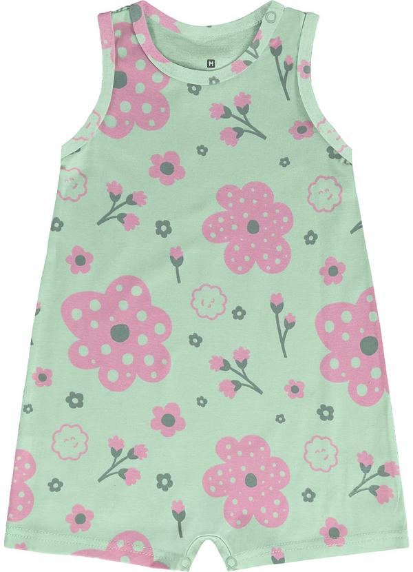 Malwee Kids - Macaquinho Verde Água Floral