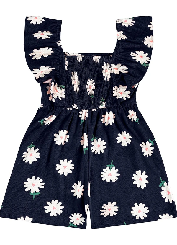 Rovi Kids - Macaquinho Visco Maquinetada Feminino Azul 2