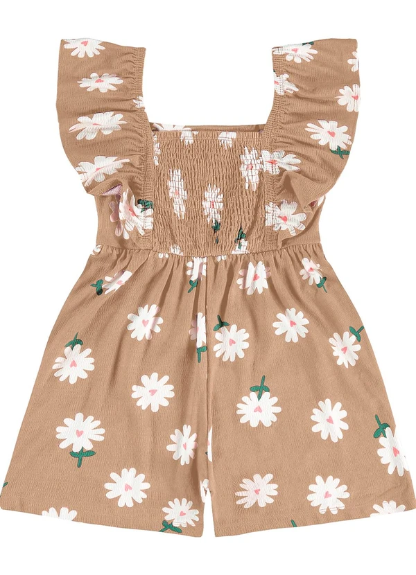 Rovi Kids - Macaquinho Visco Maquinetada Feminino Marrom 2