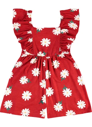 Rovi Kids - Macaquinho Visco Maquinetada Feminino Vermelho - ROVI KIDS