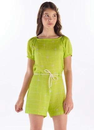 Pulla Bulla - Macaquinho Viscose Verde - PULLA BULLA