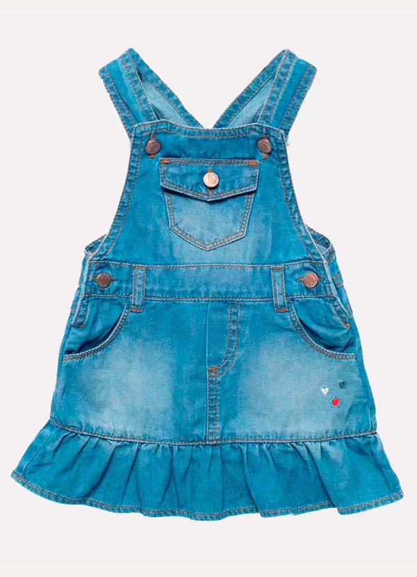 Milon - Salopete Bebê Menina Jeans Azul