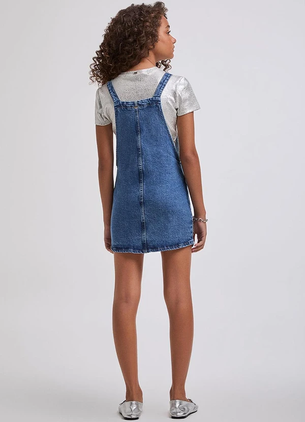 I Am - Salopete Jeans do Mickey com Strass Azul 2