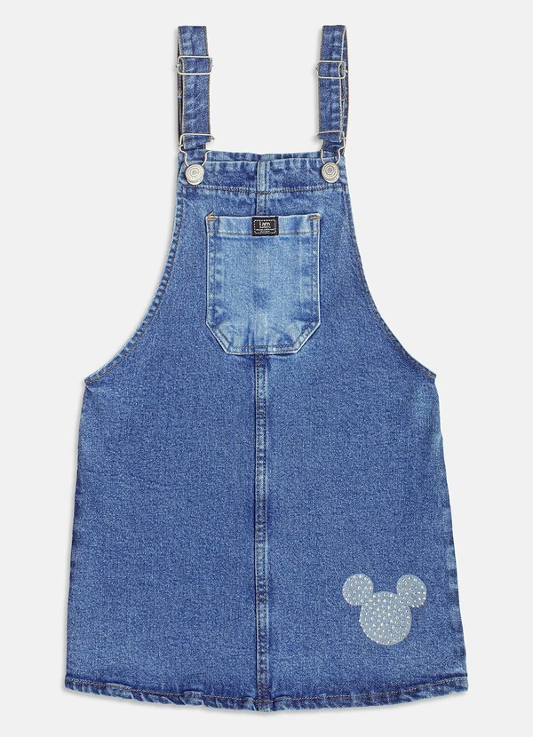 I Am - Salopete Jeans do Mickey com Strass Azul 3
