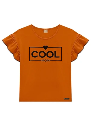 Milon - Blusa Adulta Menina Lettering Marrom - MILON