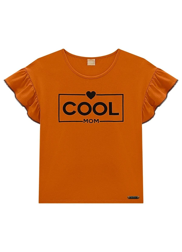 Milon - Blusa Adulta Menina Lettering Marrom 1