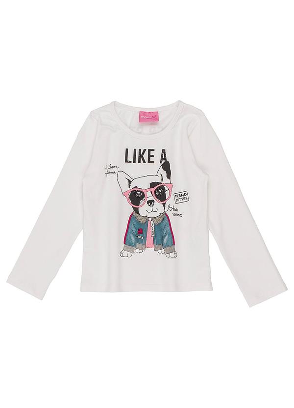 Momi - Blusa Bulldog Manga Longa Branco