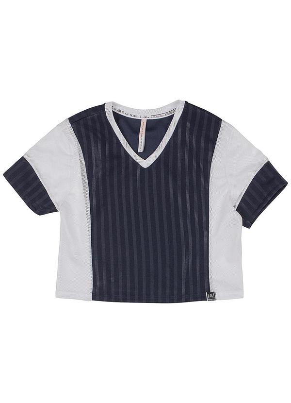 I Am - Blusa com Estampa e Recortes Azul 1